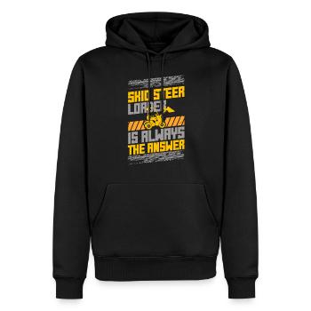 La chargeuse compacte Kompaktlader est la réponse - Sweat à capuche Premium bio Homme - noir - Devant - Nico (187cm)