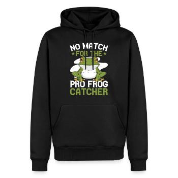 Frog Catcher No Match For The Frog - Männer Premium Bio Hoodie - Schwarz - Vorne - Nico (187cm)