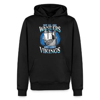 Culture païenne viking - Sweat à capuche Premium bio Homme - noir - Devant - Nico (187cm)