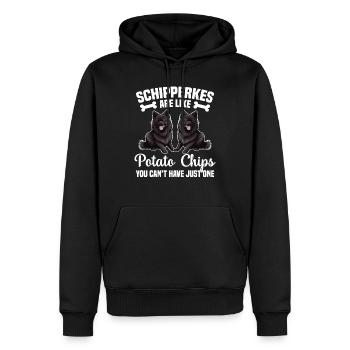 Schipperkes Sind Wie Kartoffelchips, Die Sie - Männer Premium Bio Hoodie - Schwarz - Vorne - Nico (187cm)
