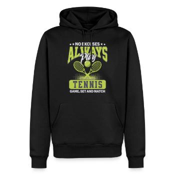 Always Play Tennis Game Set and Match - Men’s Premium Organic Hoodie - black - Front - Nico (187cm)
