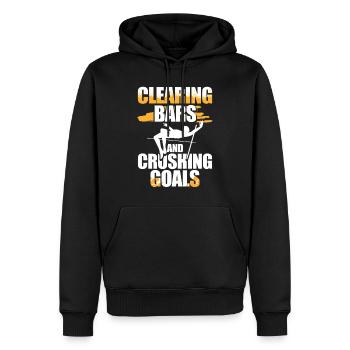 Stabhochsprung Clearing Bars Crushing Goals - Männer Premium Bio Hoodie - Schwarz - Vorne - Nico (187cm)