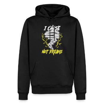Sturmjäger Meteorologe I Chase Storms Not Dreams - Männer Premium Bio Hoodie - Schwarz - Vorne - Nico (187cm)