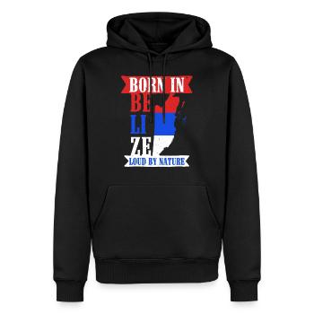 Racine bélizienne née au Belize Forte par nature - Sweat à capuche Premium bio Homme - noir - Devant - Nico (187cm)