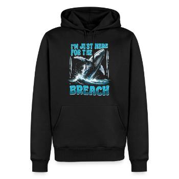 Observation des baleines juste ici pour la brèche - Sweat à capuche Premium bio Homme - noir - Devant - Nico (187cm)