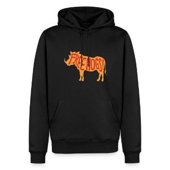 Chasse au sanglier Chasse au sanglier Chasse aux porcs en liberté ! - Sweat à capuche Premium bio Homme - noir - Devant - Nico (187cm)