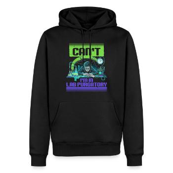 Sciences de la vie Biologie Je suis au purgatoire du laboratoire - Sweat à capuche Premium bio Homme - noir - Devant - Nico (187cm)