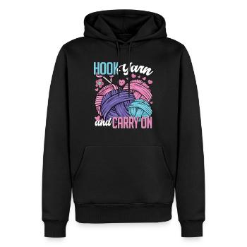 Häkeln Stricken - Männer Premium Bio Hoodie - Schwarz - Vorne - Nico (187cm)