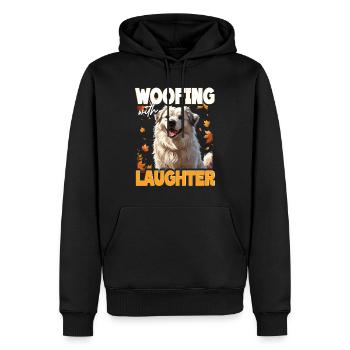 Alabai Hund Woofing With Laughter - Männer Premium Bio Hoodie - Schwarz - Vorne - Nico (187cm)