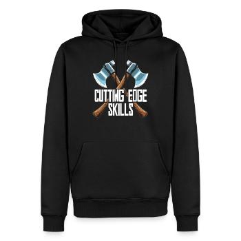 Axtwerfen Holzfäller Cutting Edge Skills - Männer Premium Bio Hoodie - Schwarz - Vorne - Nico (187cm)