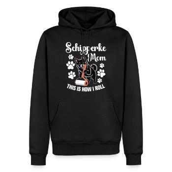 Maman Schipperke, c’est comme ça que je roule - Sweat à capuche Premium bio Homme - noir - Devant - Nico (187cm)