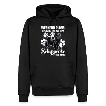 Weekend plans: Time with my Schipperke - Men’s Premium Organic Hoodie - black - Front - Nico (187cm)