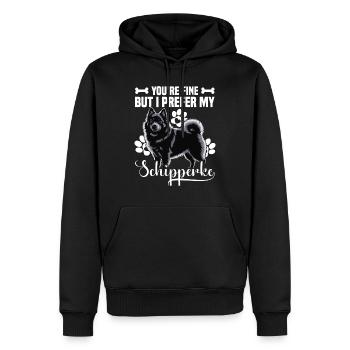 Es Geht Dir Gut, Aber Ich Bevorzuge Meine - Männer Premium Bio Hoodie - Schwarz - Vorne - Nico (187cm)