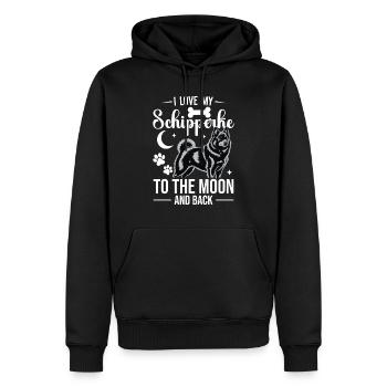 Ich Liebe Meinen Schipperke Zum Mond Und Backi - Männer Premium Bio Hoodie - Schwarz - Vorne - Nico (187cm)