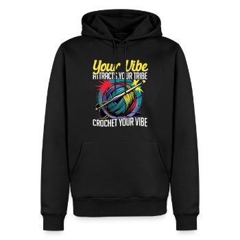Häkeln Stricken crochet your vibe - Männer Premium Bio Hoodie - Schwarz - Vorne - Nico (187cm)
