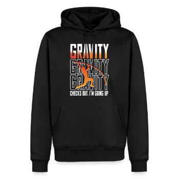 Stabhochsprung Stabspringer Gravity checks out - Männer Premium Bio Hoodie - Schwarz - Vorne - Nico (187cm)