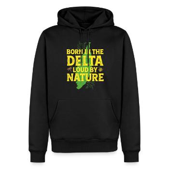 Mississippi Born In The Delta - Männer Premium Bio Hoodie - Schwarz - Vorne - Nico (187cm)