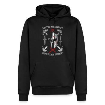 Cosplay Bodybuilder - Männer Premium Bio Hoodie - Schwarz - Vorne - Nico (187cm)