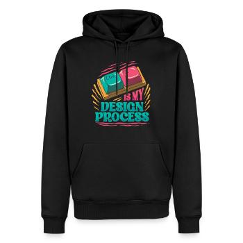 Graphiste, Design de communication, Design de médias - Sweat à capuche Premium bio Homme - noir - Devant - Nico (187cm)
