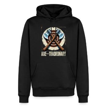 Axtwerfen Holzfäller Beil Zielwurf Axe-traordinary - Männer Premium Bio Hoodie - Schwarz - Vorne - Nico (187cm)