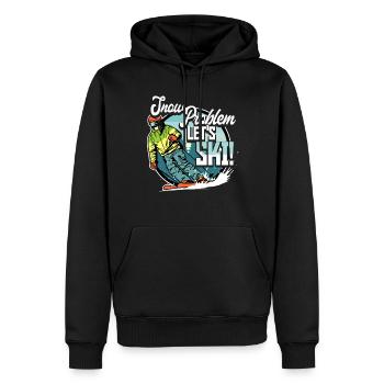 Ski Skifahrer Wintersport Snow problem let's ski - Männer Premium Bio Hoodie - Schwarz - Vorne - Nico (187cm)