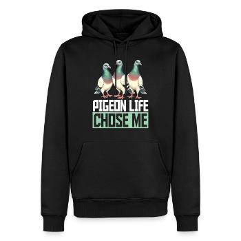 Colombophile La vie colombophile m’a choisi - Sweat à capuche Premium bio Homme - noir - Devant - Nico (187cm)