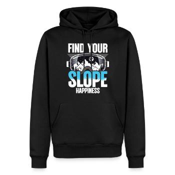 Ski Skifahrer Find your slope happiness - Männer Premium Bio Hoodie - Schwarz - Vorne - Nico (187cm)