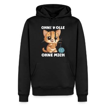 Drôle de dicton crochet tricot laine couture - Sweat à capuche Premium bio Homme - noir - Devant - Nico (187cm)