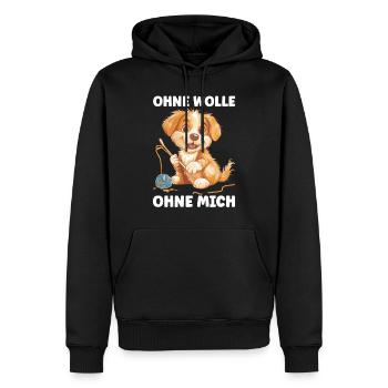 Drôle de dicton crochet tricot laine couture - Sweat à capuche Premium bio Homme - noir - Devant - Nico (187cm)