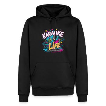 Karaoke Is Life Karaokesänger - Männer Premium Bio Hoodie - Schwarz - Vorne - Nico (187cm)