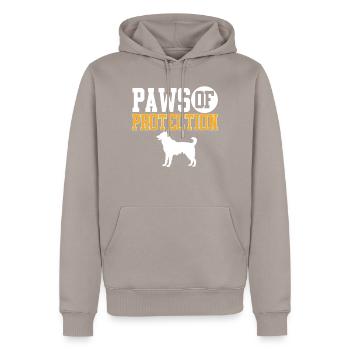 Alabai Dog Paws of Protection - Men’s Premium Organic Hoodie - taupe - Front - Nico (187cm)