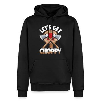 Axtwerfen Holzfäller Let's Get Choppy - Männer Premium Bio Hoodie - Schwarz - Vorne - Nico (187cm)