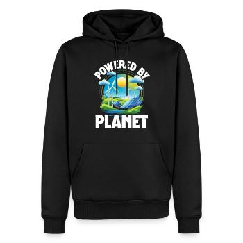 Les écologistes propulsés par la planète - Sweat à capuche Premium bio Homme - noir - Devant - Nico (187cm)