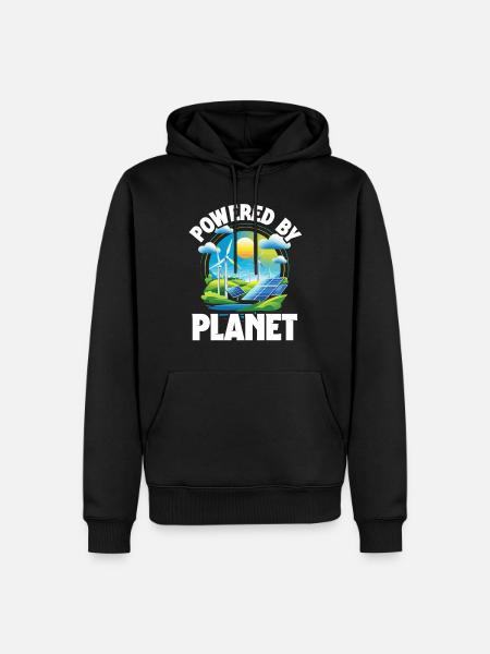 Umweltschützer Powered by Planet - Männer Premium Bio Hoodie - Schwarz