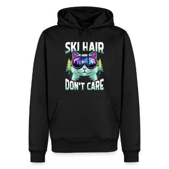 Ski Skifahrer Wintersport Ski hair don't care - Männer Premium Bio Hoodie - Schwarz - Vorne - Nico (187cm)