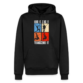 Stabhochsprung Bend it send it transcend it - Männer Premium Bio Hoodie - Schwarz - Vorne - Nico (187cm)