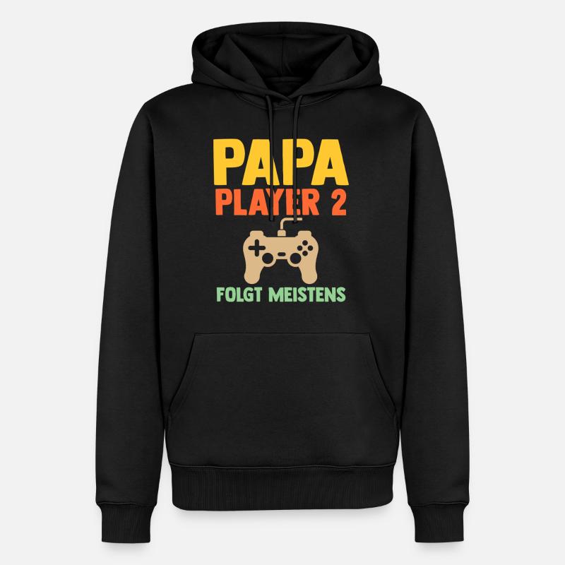 Père Équipe Papa - Sweat à capuche Premium bio Homme - noir