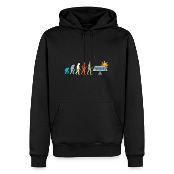 PV Solar Evolution - Männer Premium Bio Hoodie - Schwarz - Vorne - Nico (187cm)
