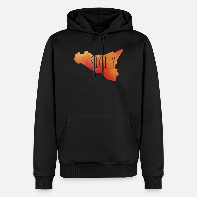 sicily - Sweat à capuche Premium bio Homme - noir