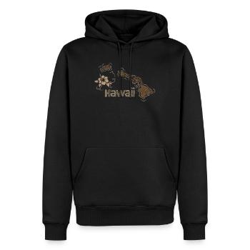 Hawaii - Männer Premium Bio Hoodie - Schwarz - Vorne - Nico (187cm)