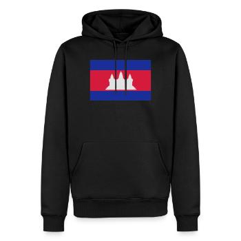 Flag of Cambodia - Men’s Premium Organic Hoodie - black - Front - Nico (187cm)