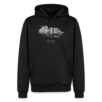 Sydney City - Australie - Sweat à capuche Premium bio Homme - noir - Devant - Nico (187cm)