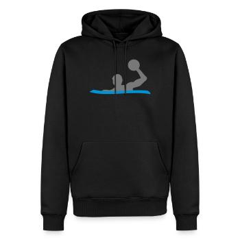 Water-polo - Sweat à capuche Premium bio Homme - noir - Devant - Nico (187cm)