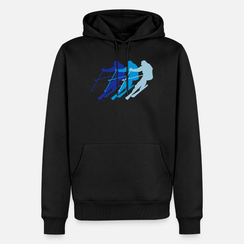 Ski - Männer Premium Bio Hoodie - Schwarz