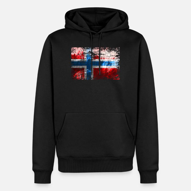 drapeau norvégien - Sweat à capuche Premium bio Homme - noir