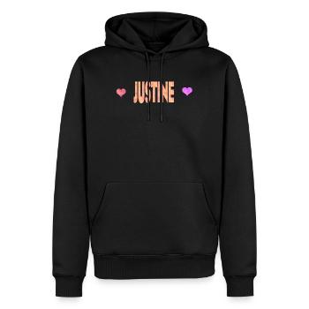 Justine - Sweat à capuche Premium bio Homme - noir - Devant - Nico (187cm)