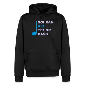 SATB mit Note - Alt - Männer Premium Bio Hoodie - Schwarz - Vorne - Nico (187cm)