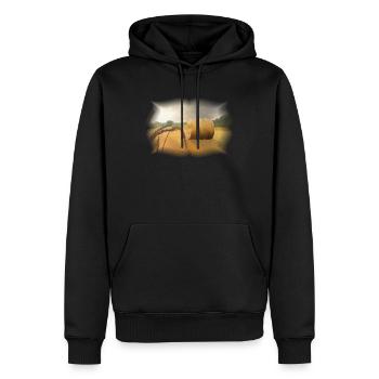 Ernte - Männer Premium Bio Hoodie - Schwarz - Vorne - Nico (187cm)