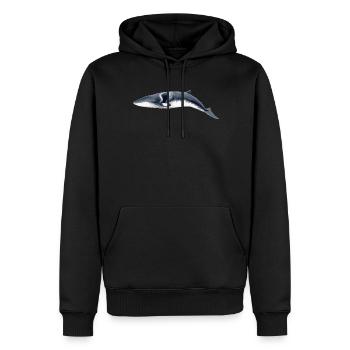 Minke - Petit rorqual - baleine Minke - Sweat à capuche Premium bio Homme - noir - Devant - Nico (187cm)