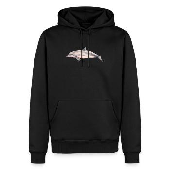 Sotalie - Tucuxi - dauphin du fleuve Pink Dolphin - Sweat à capuche Premium bio Homme - noir - Devant - Nico (187cm)